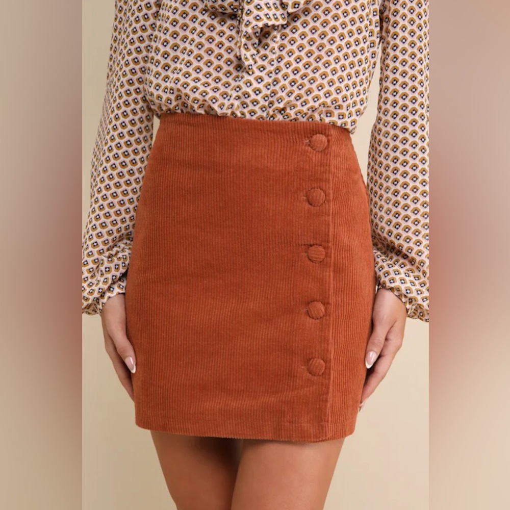 Lulus Tan Mini Skirt Corduroy